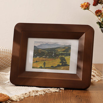 TianZi No. 1 rounded solid wood photo frame table 6 inch 7 inch 8 inch 10 inch living room stereo retro photo frame wall