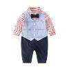 Baby Clothes Spring and Autumn Baby Boy Handsome Gentleman Ha Clothes Newborn One Hundred Days Old Dress Baby One-piece Clothes
