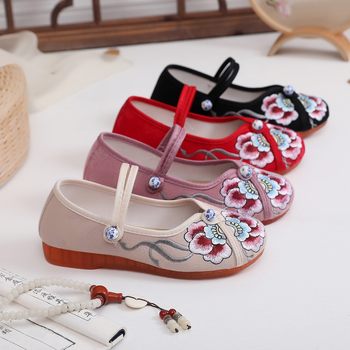 Beijing Cloth Shoes for Women, Chinese Embroidered Cloth Shoes, Ethnic Style Han Dynasty Shoes, Round Toe Shallow Mouth Women's Flats, Factory Direct Sales