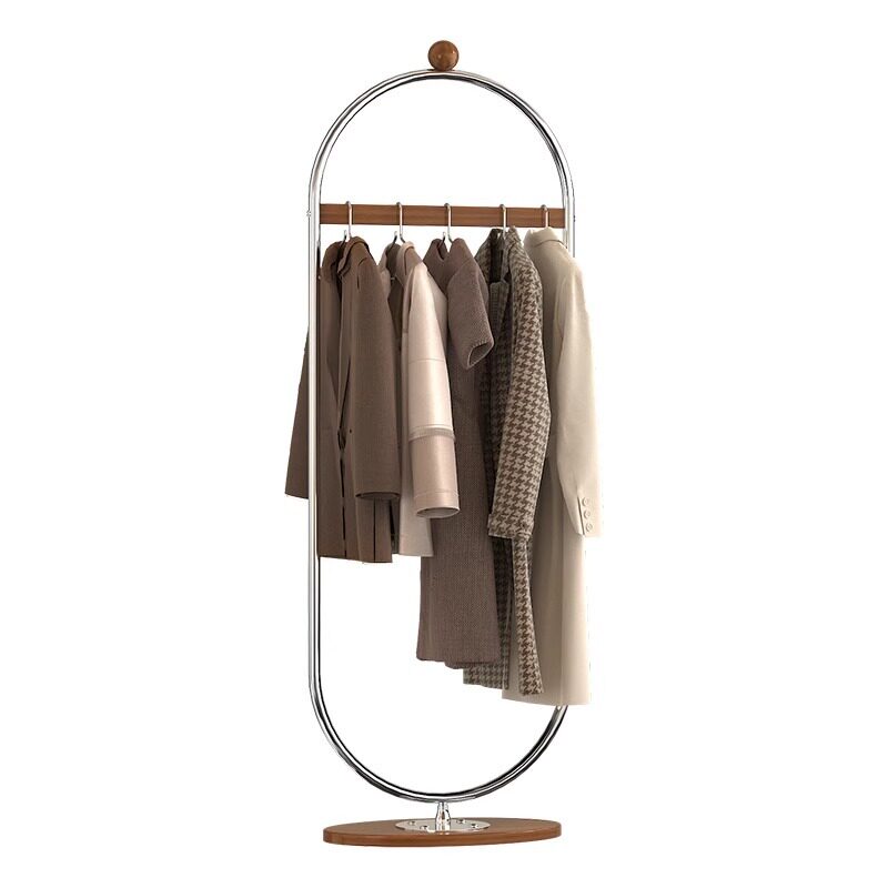 Medieval Style Clothes Hanger Floor-Standing Entrance Hall Clothes Hanger Overnight Clothes Storage Rack Living Room Light Luxury Stainless Steel Coat Rack