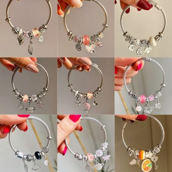 European and American fashion trend niche design personality DIY multi-element bracelet women's simple gold bracelet bracelet accessories