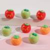 (Premium In-Stock Items) Glossy Three-Dimensional Apple and Persimmon Resin Accessories for Car Decoration, Phone Cases, Keychains, and Hanging Ornaments