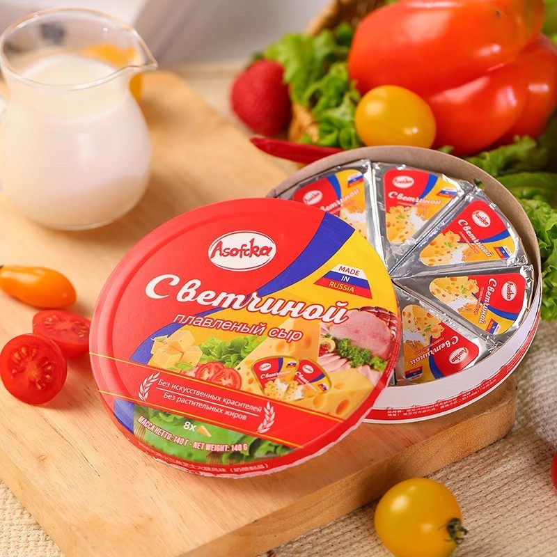 Russian Original Imported Triangular Cheese Cheese Ashov Snacks Ready-To-Eat Cheese Cheese 140g