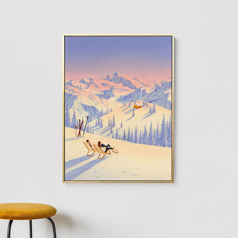 插画师作品巴黎的街景 治愈系自然风景床头装饰画森林城市挂画