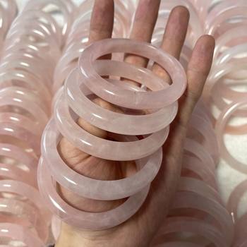 Natural Rose Quartz Bracelet, Custard Hibiscus Stone, Versatile Pink Crystal Jewelry Bracelet, No Optimization, Supports Re-Examination Jade Jewelry