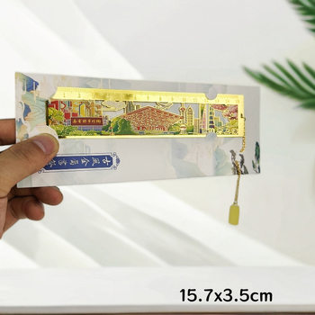 Metal Shanghai Hollow Bookmark Ruler Bookmark Ruler Tassel Travel Souvenir Cultural and Creative Gift Oriental Pearl