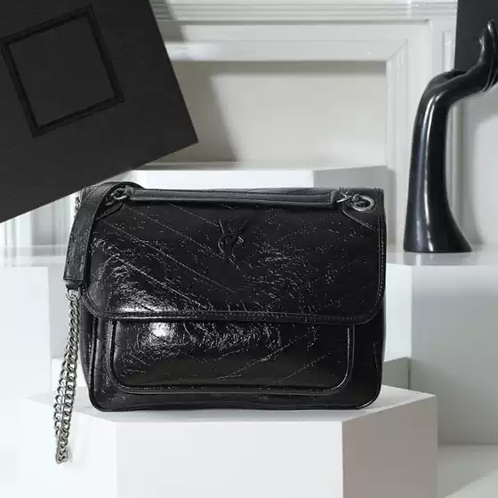 Yang Shulin Genuine Leather Oil Wax Leather Niki Hobo Bag Messenger Bag Handbag Crossbody Bag Women's Underarm Bag