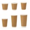 Disposable Coffee Cup Milk Tea Soybean Milk with Lid Commercial Household Paper Cup Takeaway Packaging Hot Drink Cup Hollow Heat Insulation Cup