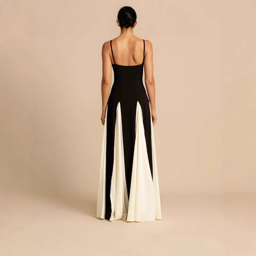 Elegant Womens Color Block Slip Dress Fashionable Slim Fit Sexy Style Perfect for Autumn Occasions Wholesale