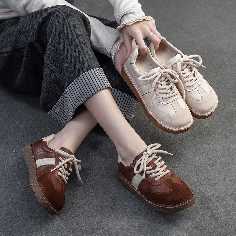 Giày Thể Thao Nữ Chất Liệu Da Bò Hàng Mùa Hè Phục Cổ Cổ Điển