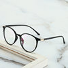 TR90 round large frame without makeup decoration white flat glasses frame light tea transparent color glasses frame myopia ultra light glasses frame