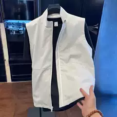 2026 Autumn Luxury High-End Stand Collar Vest for Men, Simple Solid Color Slim Fit Fashionable Versatile Casual Gilet Jacket