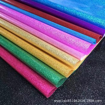 PVC Super Permeable Glitter Film Glitter Fabric Leather PVC Glitter Bag Fabric Textile Waterproof Artificial Leather