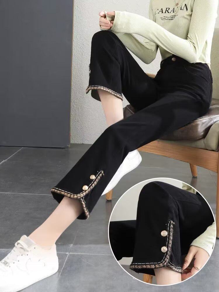 High Waisted Flared Jeans for Women Slim Fit Versatile Korean Style Spring and Autumn Fashion Wholesale Available