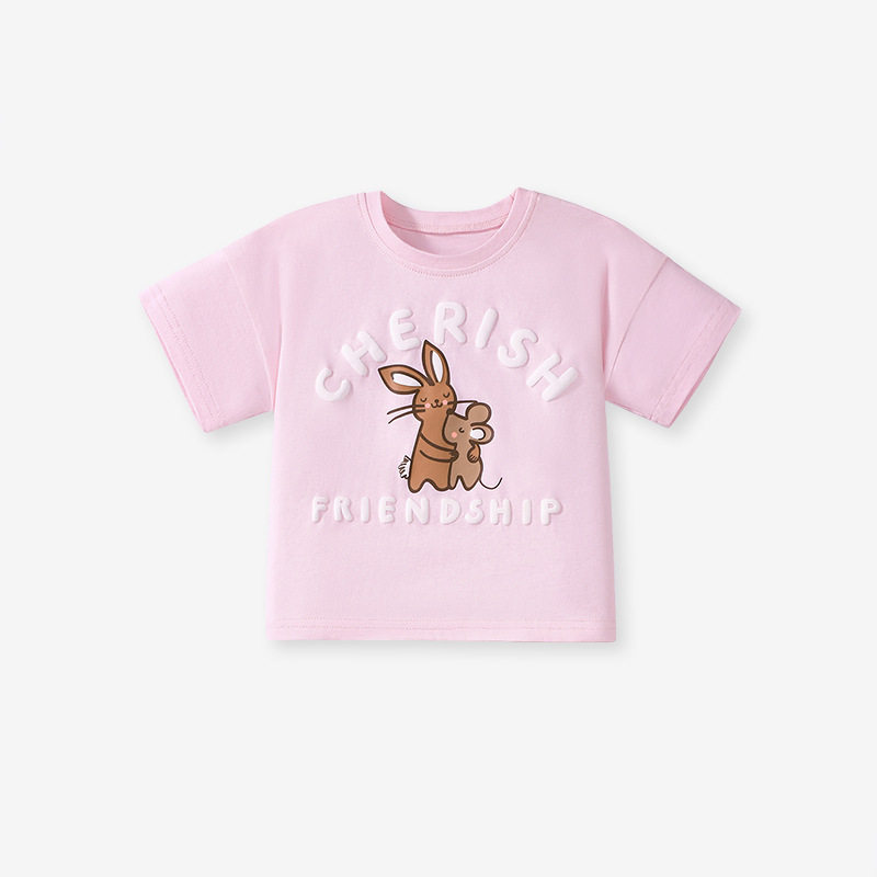 Grosir set anak perempuan, pakaian anak kartun lucu, set anak katun 100% musim panas