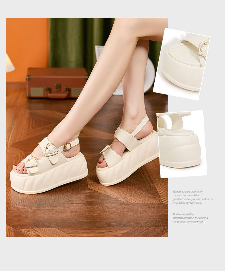 Dép sandal nữ quai chữ V đơn giản mùa hè — Len tinh khiết, Đen chi tiết 3