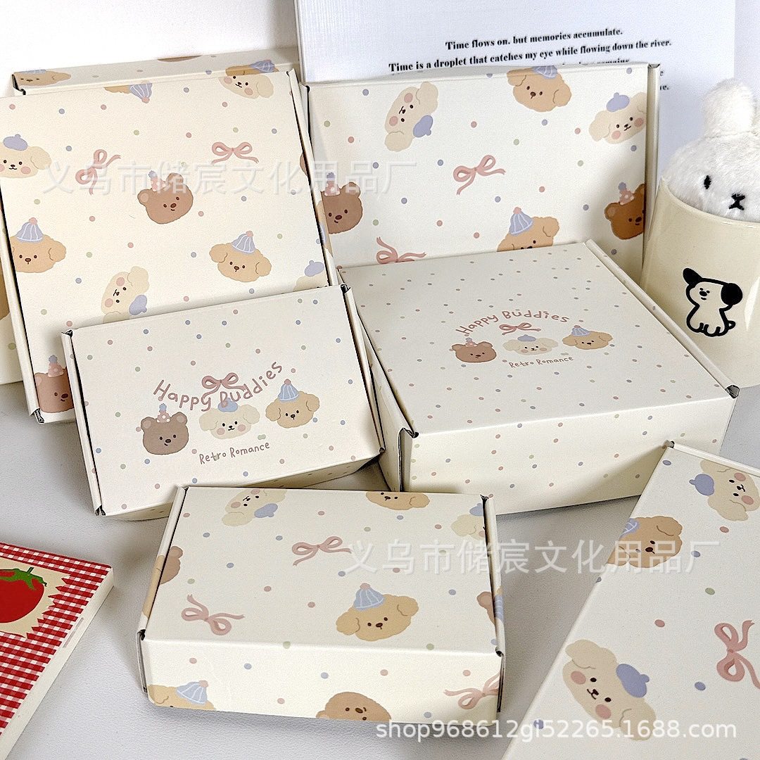 Ins Style Bear Airplane Box Packaging Card Gift Box High-Value Packaging Box Thickeneded Express Cute Flying Box