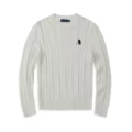 Sweater crew neck white with black label