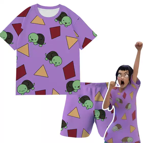 2025 New K-Pop Hunter Witch Group Short Sleeve Shorts Cartoon Animation Peripheral Children's Pajamas Set Home Clothes