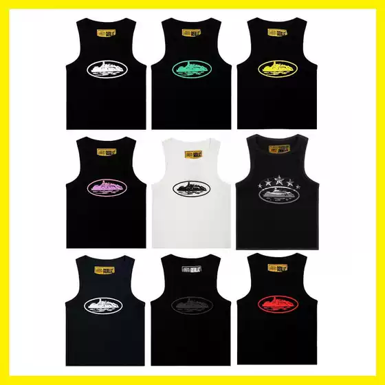 Wholesale Corteiz Basic Alcatraz Island Printed Sweatshirt American Style High Street Casual Men's and Women's Vest Sleeveless T-shirt