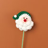 Finished Cross-Border Handmade Woolen Knitted Santa Claus Flower Branches Cotton Hazelnut Christmas Bouquet Decorative Accessories Wholesale