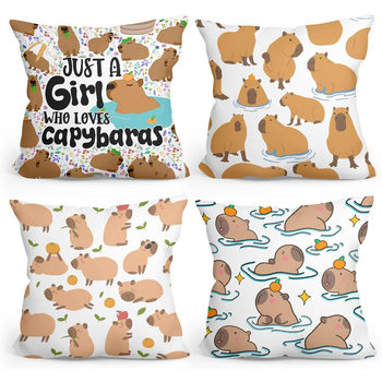 Cross-border hot new cute kapibala cute healing popular pillow cover pillow cover linen material