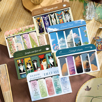 Micro-Ink Various Magnetic Bookmarks, Creative Magnetic Book Pages, Literary and Artistic Accounts, Student Classification Marks, Decorative Magnet Bookmarks