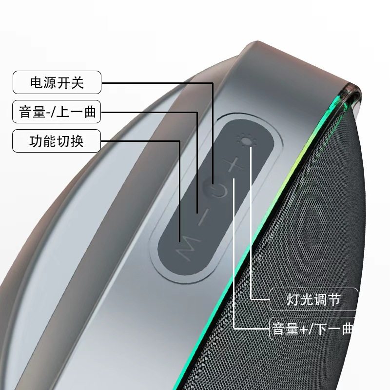 New Huaqiangbei Music Satellite Ninth Generation Bluetooth Speaker Portable Ambient Light Home Desktop Stereo Speaker