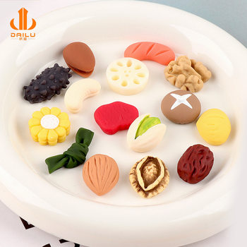 Simulation Real Pistachio Cashew Walnut Sea Cucumber Mushroom Abalone Kelp Doll House Ornaments Hairpin Head Rope Decoration