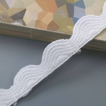 Single Side Milk Silk Lace Barcode Lace Children's Clothing Embroidered Lace 1.5cm Wavy Lace