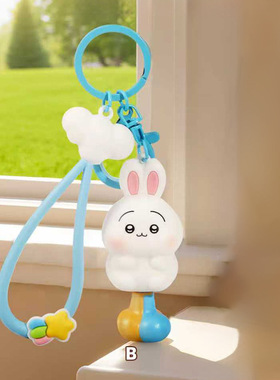 卡通创意小猪小狗PUPU兔钥匙扣心有所鼠一鹿同行书包背包装饰挂件