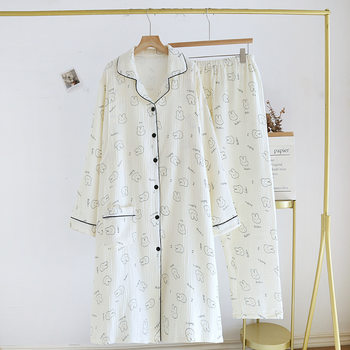 Maternity Maternity Skirt, Maternity Two-Piece Set, Hospital Delivery Room Inspection, Pure Cotton Gauze Confinement Clothes, Summer Nursing Nightgown