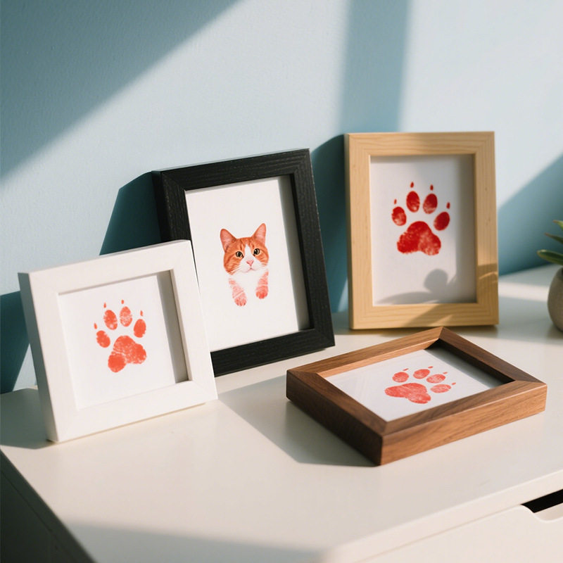 Creative Wooden Pet Cat and Dog Paw Prints Commemorative Photo Frame DIY Picture Frame Wall Hanging Desktop Decoration Wholesale