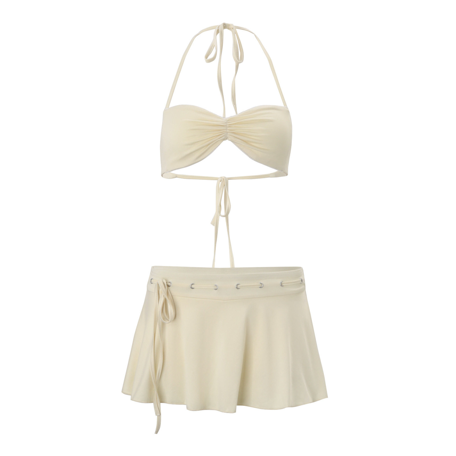 Summer Two Piece Set Sexy Halter Neck A Line Skirt Beach Vacation Style Wholesale Available factory direct