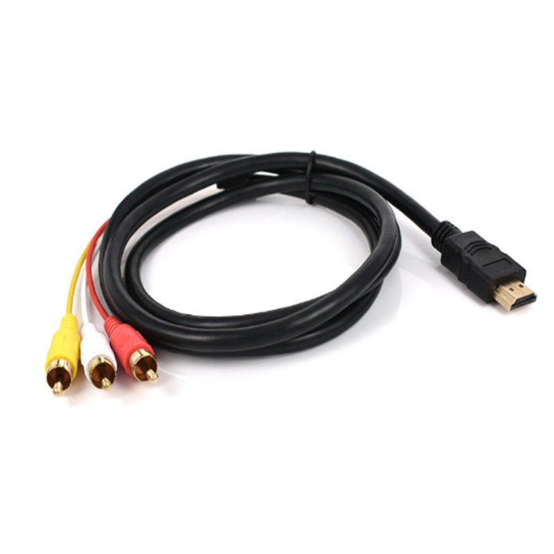 HD HDMI to 3RCA cable 1.5 m gold-plated HDMI to AV cable HDMI to three color difference cable audio cable