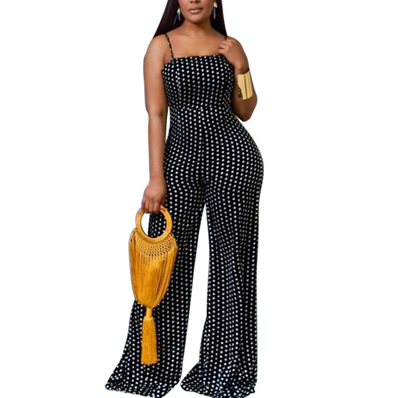 Polka Dot Print Strapless Jumpsuit Womens Fashion Trendy Design Comfortable Fit Perfect for Summer Events