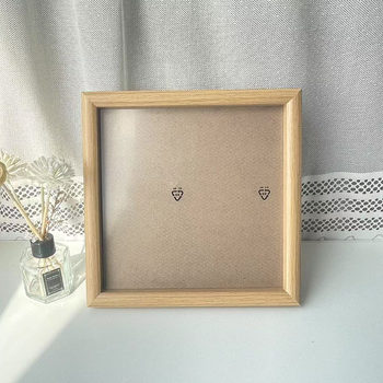 Simple wooden photo frame square calligraphy frame creative photo frame Song brocade pearl frame mounting frame wholesale