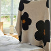 INS Korean Style Designer Sunflower Class A Half-side Velvet Knitted Blanket Sofa Office Nap Blanket Autumn and Winter