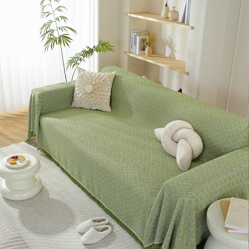 Sofa Towel Cover Ins Style Double-Sided Cotton Yarn Blanket Simple One-Piece Sofa Cushion Cover All-Inclusive Cover