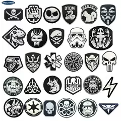 Haike Outdoor Cross border Supply 3D Drip Glue Night Light PVC Soft Rubber Arm Badge Velcro Badge Warlock Air Badge