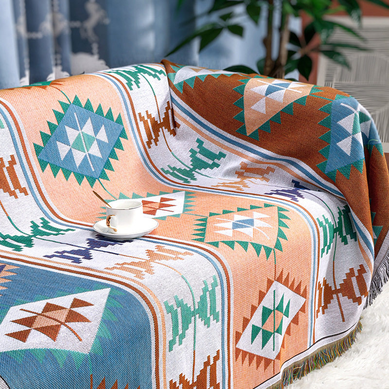 Cross-border foreign trade camping blanket moisture-proof camping mat Jacquard tapestry ins style sofa towel thread blanket multifunctional sofa blanket