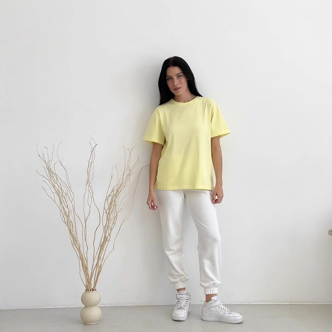 Womens 100 Cotton Solid Color T Shirt Round Neck Short Sleeve Versatile Style Spring Summer Collection Wholesale