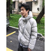 Lightweight Ribbed Hooded down Jacket for Men, Winter Thickened, Warm, Loose Fit, 50% Down, Diagonal Zipper, Deconstructed Design