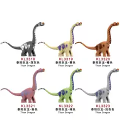 Foreign Trade Goods Dinosaur Series Titan Brachiosaurus Model Small Particle Assembled Building Block Toy Bagged Cross-Border