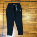 Black pants with QR code and white label