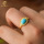 Longfeng Turquoise S925 посеребренное кольцо из 18-каратного золота с натуральным бирюзовым денье, женское кольцо класса люкс с высоким освещением mini 3
