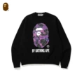 [pure cotton round neck sweatshirt] w107 black purple