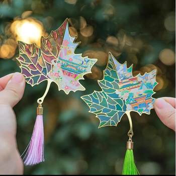 Wenchuang Metal Transparent Bookmark Customized Museum Scenic Spot Creative Chinese Style Transparent Glass Paint Bookmark