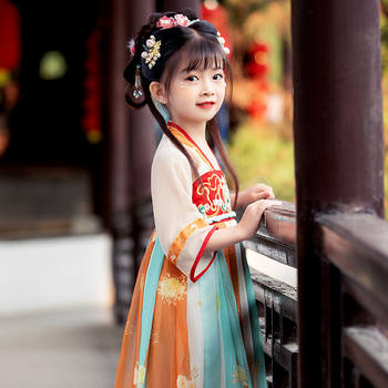 Hanfu Children's Women's Ancient Dress Mid-Autumn Vessel Dress Fairy Skirt Summer Chinese Style Antique Autumn Tang Suit
