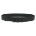 3.8 wide plain line black with black buckle